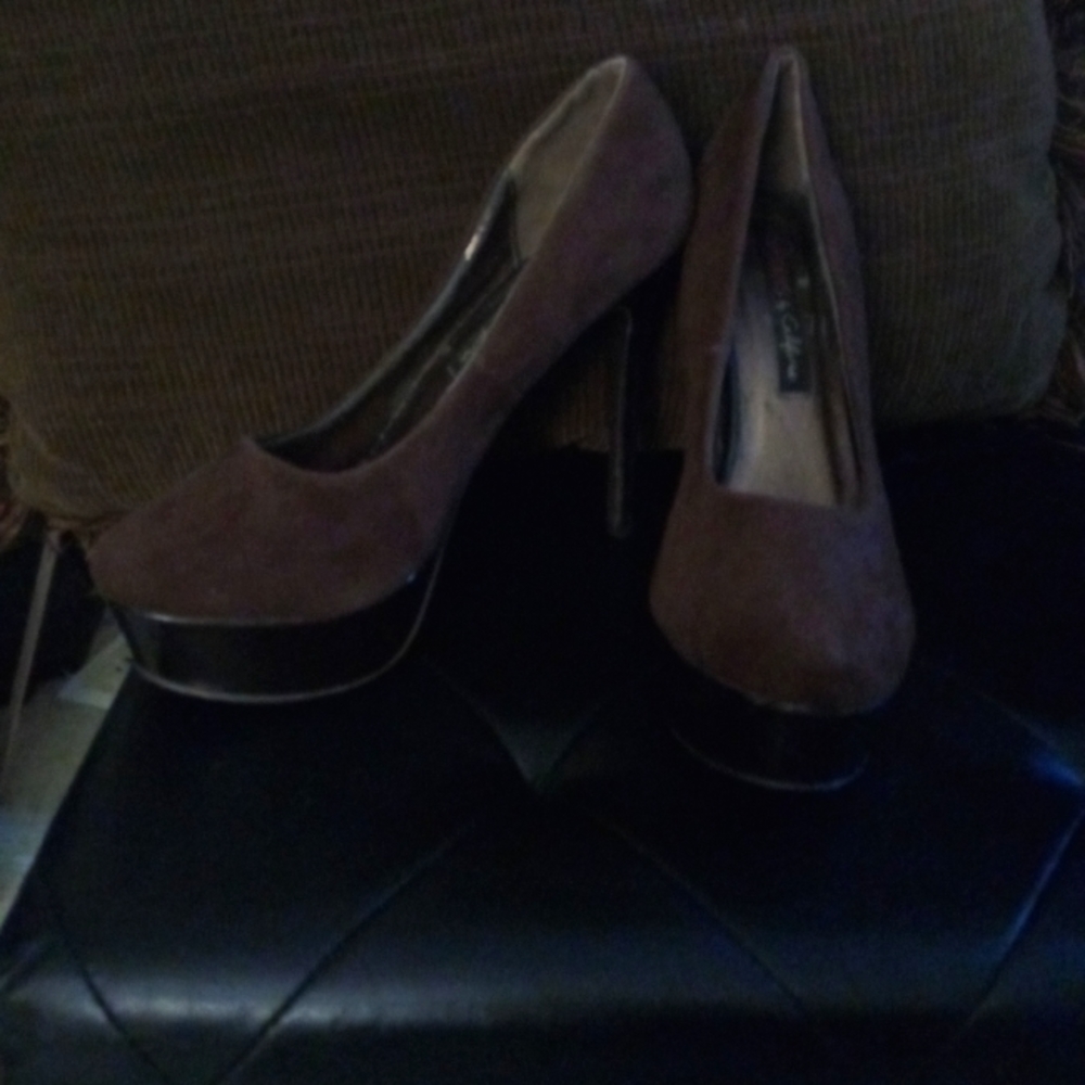 Brown platform shoes